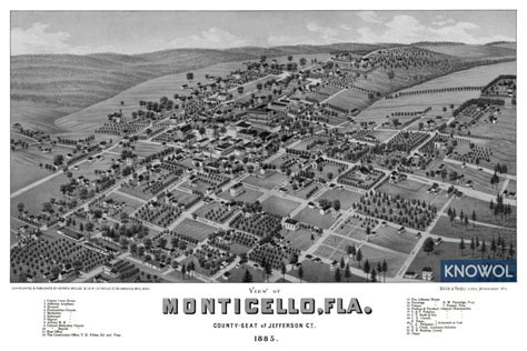 Beautifully restored map of Monticello, Florida from 1885 - KNOWOL