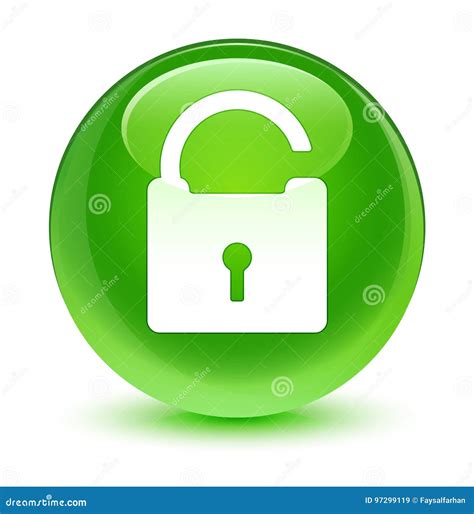 Unlock Icon Glassy Green Round Button Stock Illustration Illustration