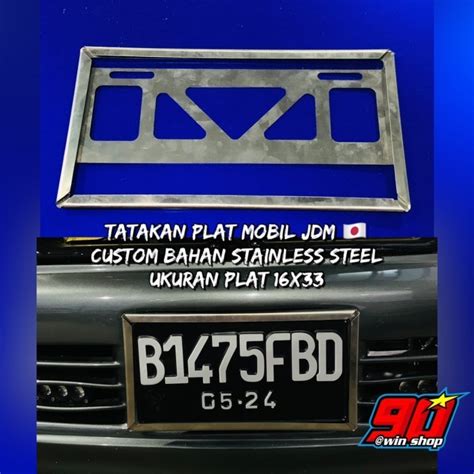 Jual Tatakan Frame Custom Plat Nomor Mobil Jdm Stainless Mm Universal