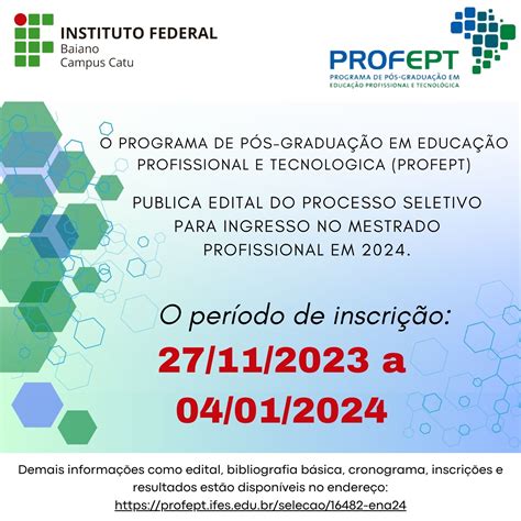 Campus Catu O ProfEPT Publica Edital Do Processo Seletivo Para