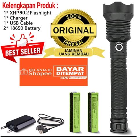 Jual Senter Led Super Terang Jarak Jauh Original Xhp Original