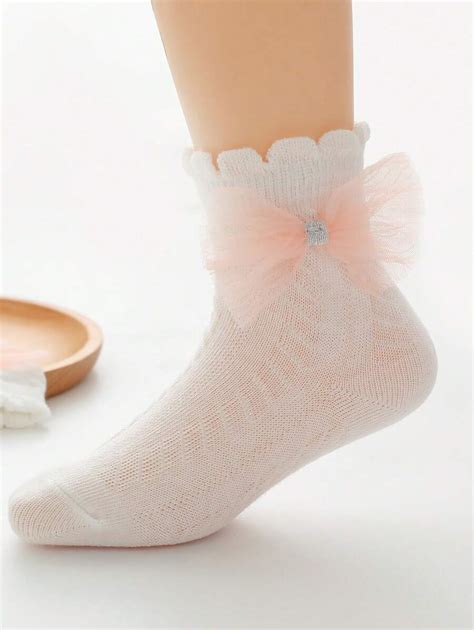 Pares De Calcetines Blancos Con Estilo De Princesa De Encaje Para