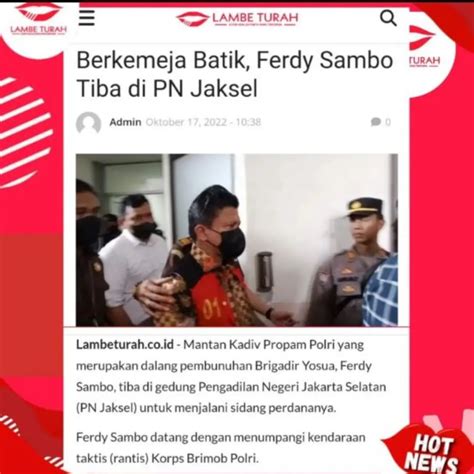 Ferdy Sambo Pakai Batik Di Sidang Perdana Disindir Kenapa Tak Pakai