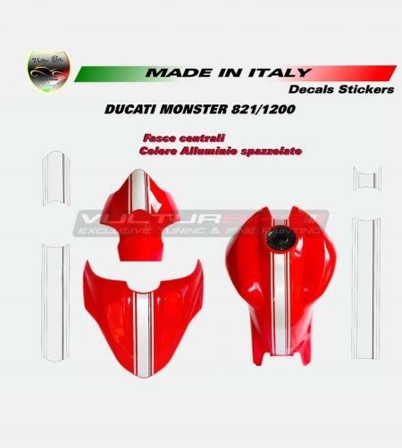 Adesivi Fascia Centrale Colore Spazzolato Ducati Monster 821 1200