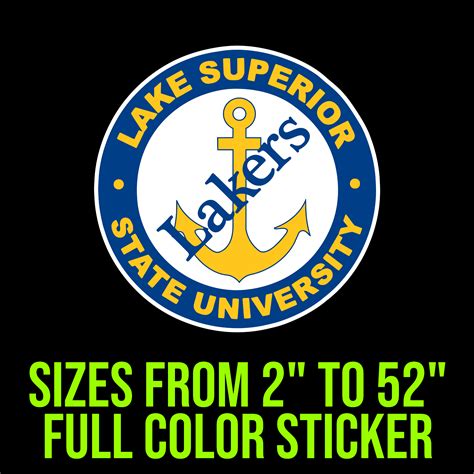 Lake Superior State University Full Color Vinyl Decal – Custom Size – Sports Stickers USA