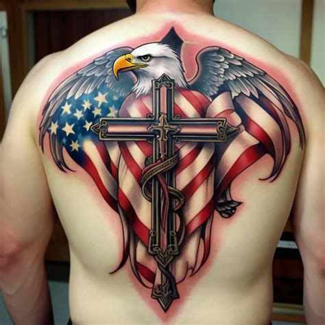 American Flag Cross Tattoo Ideas Patriotic Ink Designs
