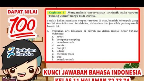 Kunci Jawaban Bahasa Indonesia Kelas 11 Hal 73 Apa Tema Utama Dan