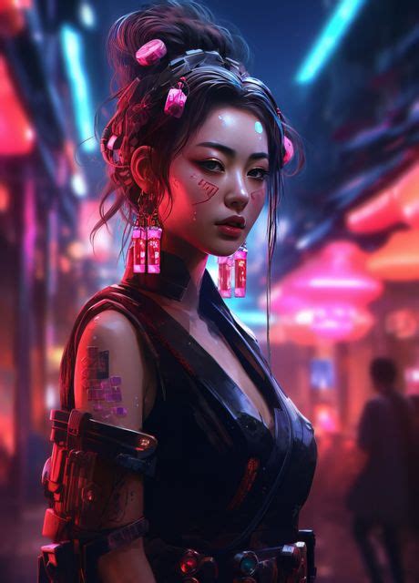 Cyberpunk Geisha Poster By Graphic Japanese Displate