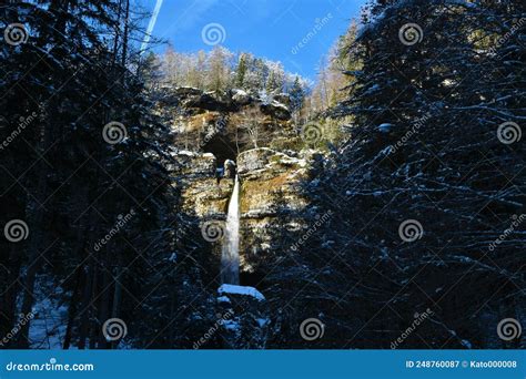 Scenic View Of Pericnik Waterfall In Vrata Stock Image Image Of