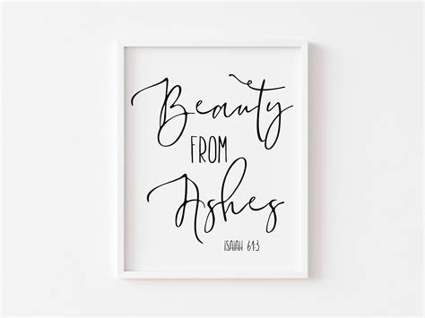 Beauty From Ashes Isaiah Bible Verse Printable Wall Etsy