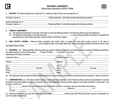 Sales Referral Agreement Template