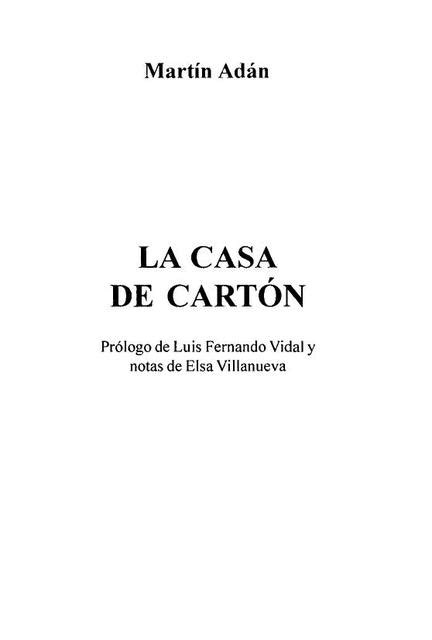 La casa de cartón Adan Martin Libro completo en PDF Alianza