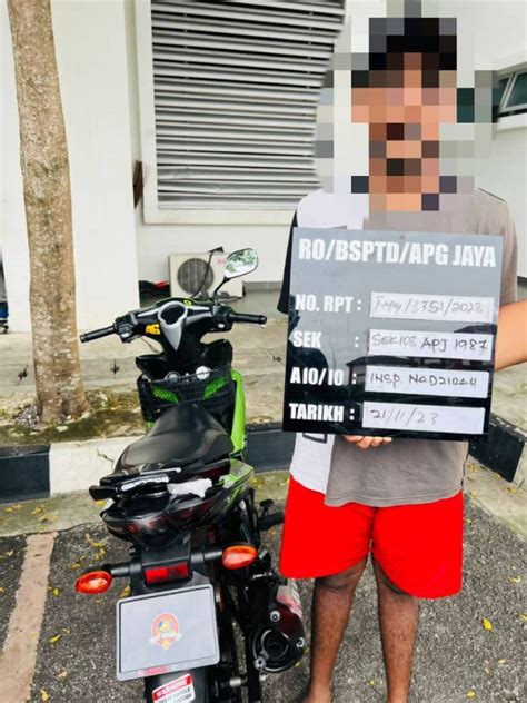 Remaja Guna Plat Nombor Pendaftaran Mat Rempit Ditahan Polis