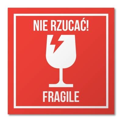 Naklejki na paczkę NIE RZUCAĆ ostrożnie szkło 250szt 14892714519