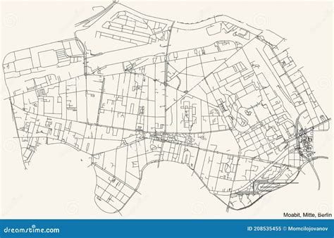 Mitte Berlin Deutschland High Detail Vector Map