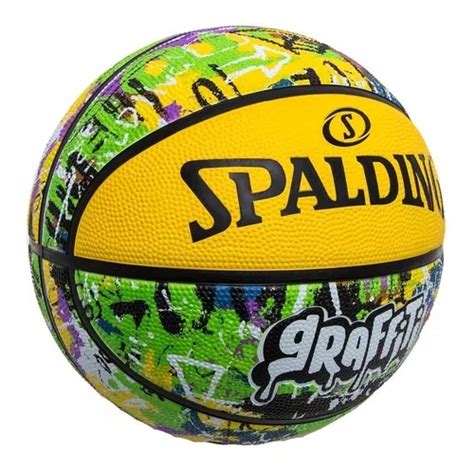 Bola Basquete Spalding Nba Graffiti Amarelo Verde Frete Gr Tis