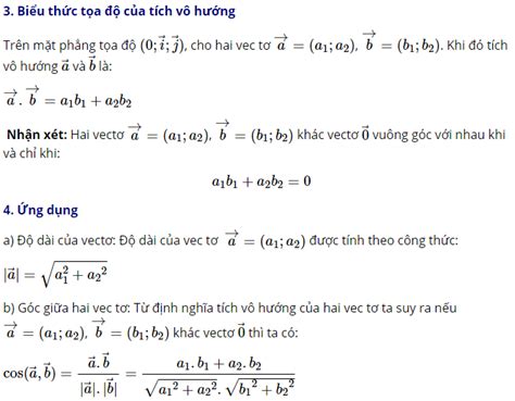 Tích Có Hướng Tích Vô Hướng của 2 Vecto là gì Định nghĩa tính chất