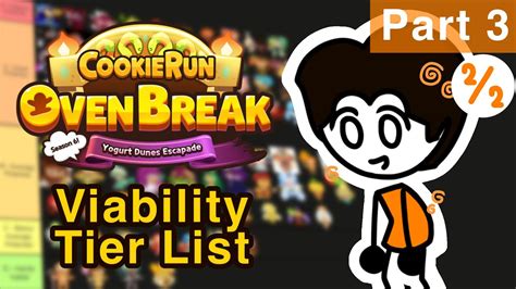 Cookie Run Ovenbreak Viability Tier List Season Part Youtube