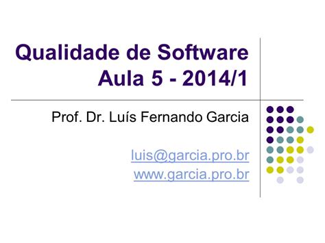 Qualidade De Software Aula Ppt Carregar