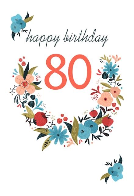 80th Birthday Cards Free Greetings Island