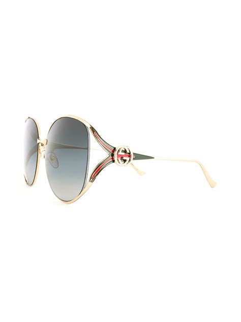 Gucci Eyewear Round Frame Sunglasses Gold Farfetch