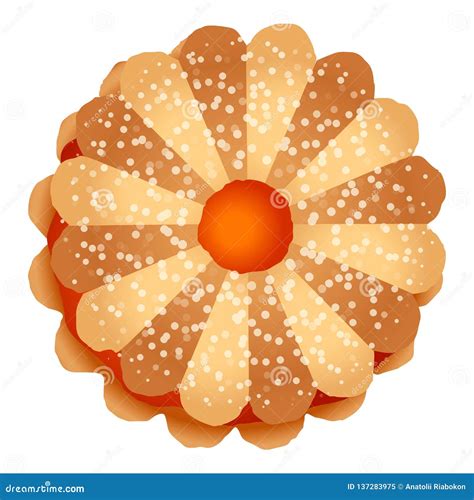 Flower Jelly Biscuit Icon Cartoon Style Stock Vector Illustration Of