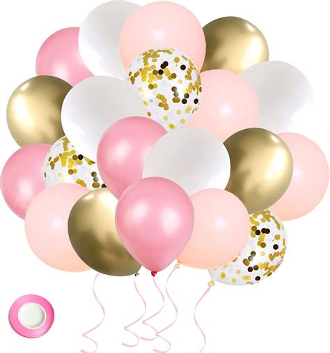 Amazon Pink And Gold Balloons Pcs Pink White And Gold Latex