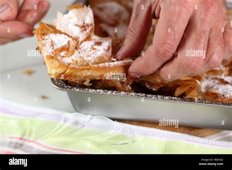 Filo Pastry Topped Apple Pie Stock Photo Alamy