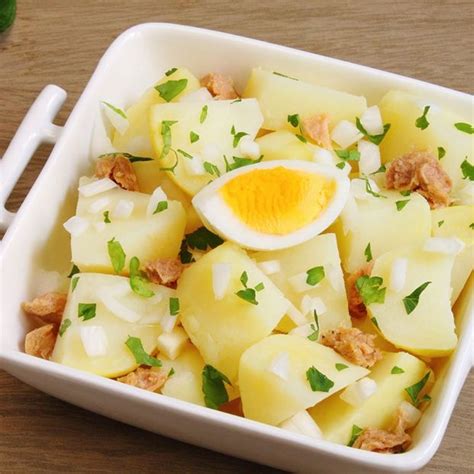 Receta fácil y rápida de ensalada de patata atún y huevo