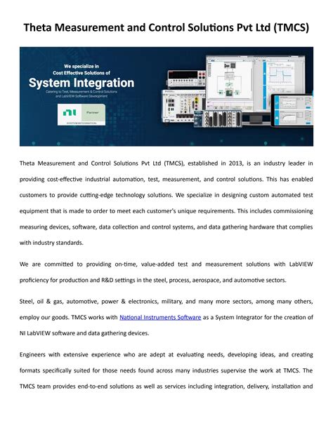 Theta Measurement And Control Solutions Pvt Ltd Tmcs By Tmcsindia Issuu