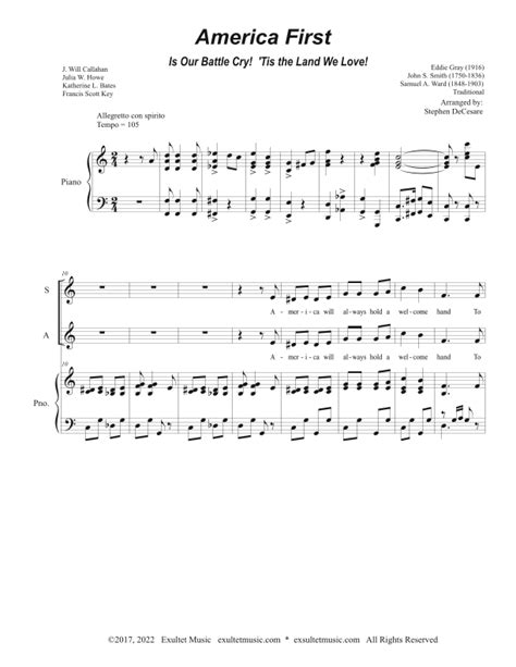 America First Vocal Quartet Satb Arr Stephen Decesare By Stephen Decesare Sheet Music