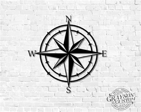 Metal Compass Rose Metal Wall Art Unique Compass Design Etsy