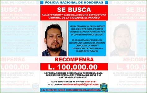 100 Mil Lempiras De Recompensa Por Información De Alias Frendy