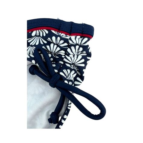 Panache Womens Navy White Milano Draw Side Bikini Bottoms Small
