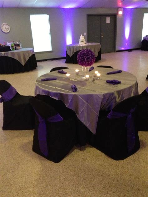 Purple Black And Silver Table Decoration Ideas