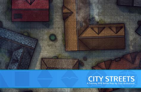 City Streets - D&D Map for Roll20 And Tabletop - Dice Grimorium