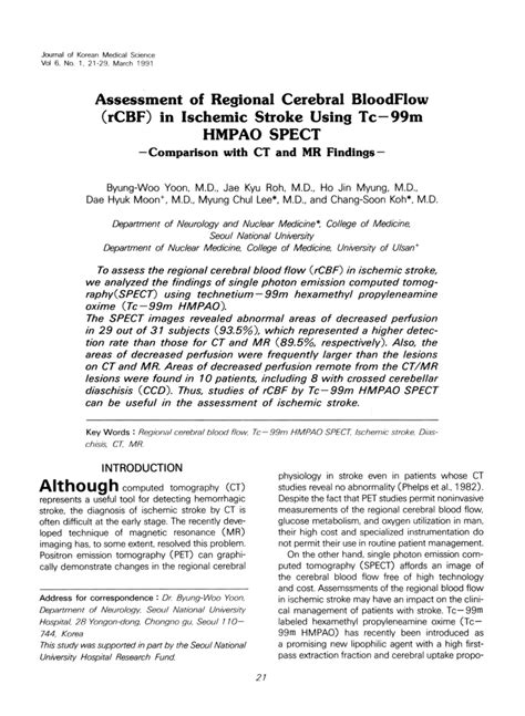 Pdf Assessment Of Regional Cerebral Blood Flow Rcbf In Ischemic