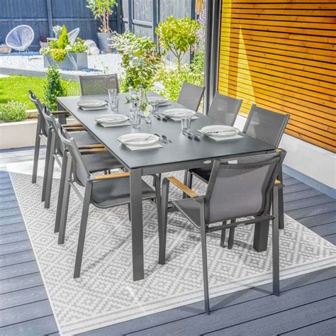 Harrier Luxury Outdoor Dining Set Charcoal Net World Sports