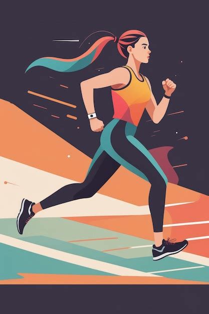 Premium Ai Image Running Graphic Flat Vector Illustration