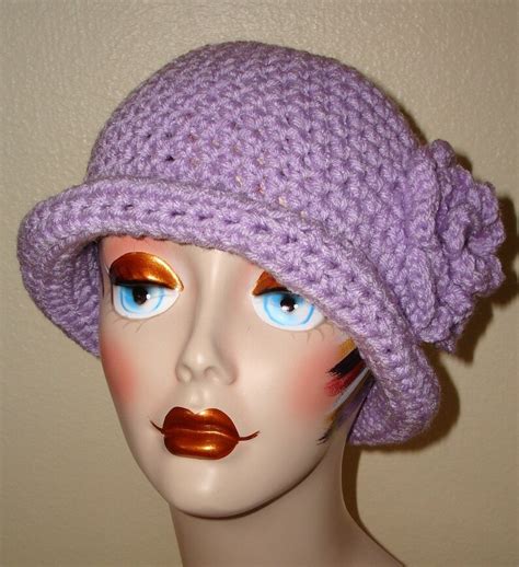 Pattern Only Crochet Rolled Brim Hat With Rose Flower Pattern pdf ...