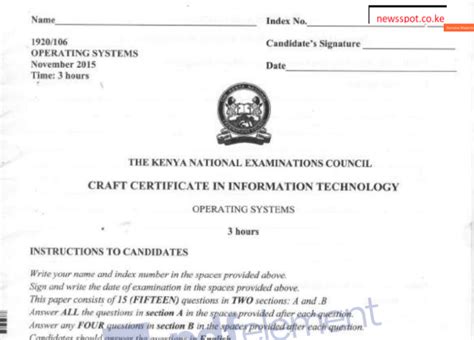 Cict Operating System Knec Past Papers Latest Newsspot Co Ke