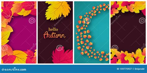 Autumn Banners With Autumn Leaves Stock Vector Illustration Of T