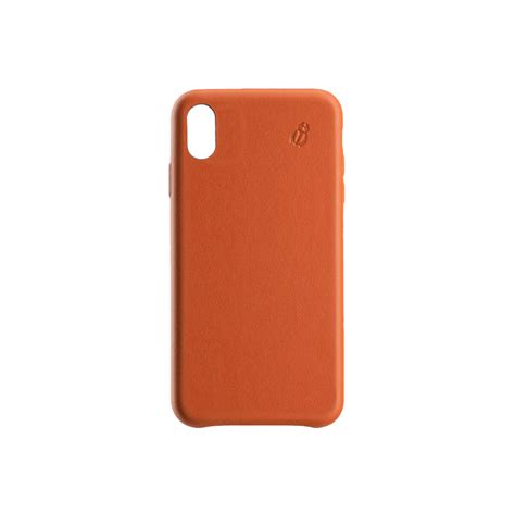 iPhone Xr orange leather case