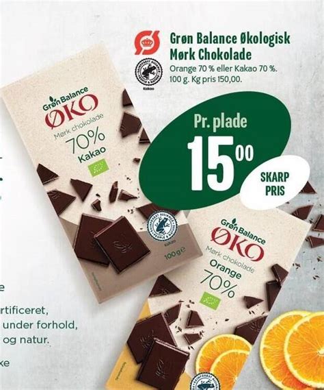 Gr N Balance Kologisk M Rk Chokolade Tilbud Hos Min K Bmand