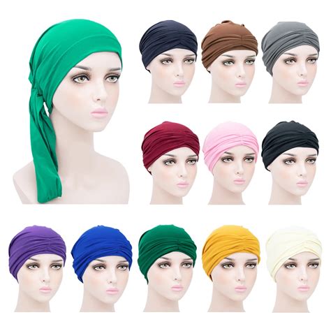 Muslim Women Head Scarf Turban Solid Inner Caps For Hijab Femme