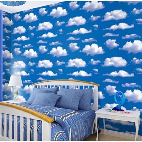 Jual COD Wallpaper Sticker Dinding Motif Awan Biru WPS184 Wallpaper