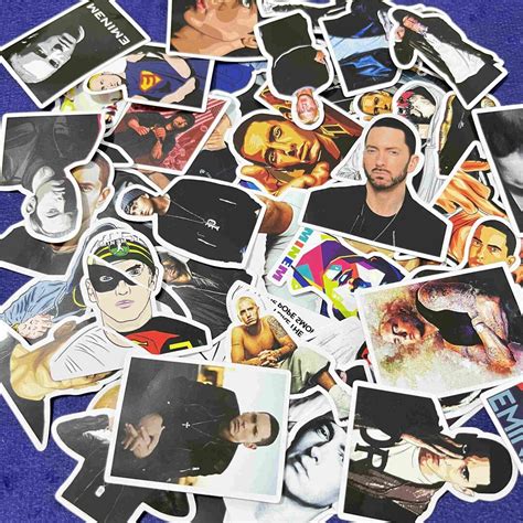 50x Rapper Eminem Sticker Laptopcarskateboardphone Stickers Etsy