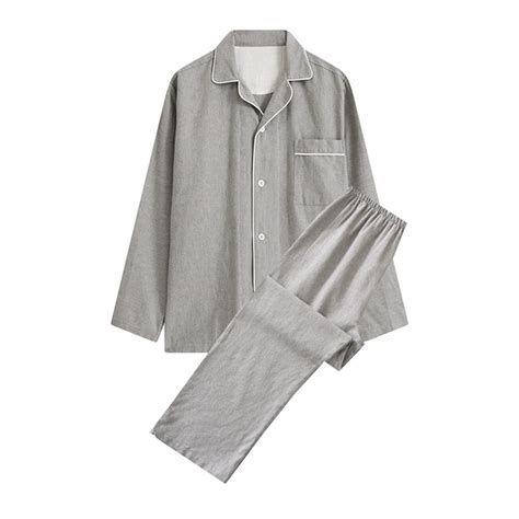 Hvyesh Cotton Long Sleeve Pajama Sets Sleepwear For Men Women 2 Piece