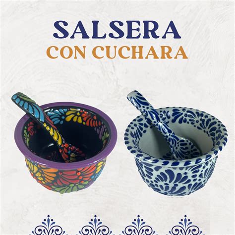 Salsera Con Cuchara Talavera Y Artesanias By Talavera Salazar