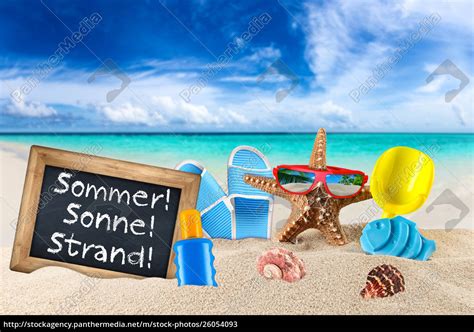 Tafel Sommer Sonne Strand Am Strand Lizenzfreies Bild